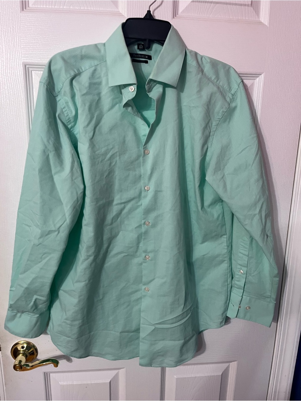 Mens Van Heusen long sleeve button down long sleeve-dress shirt 16 32/33 slim